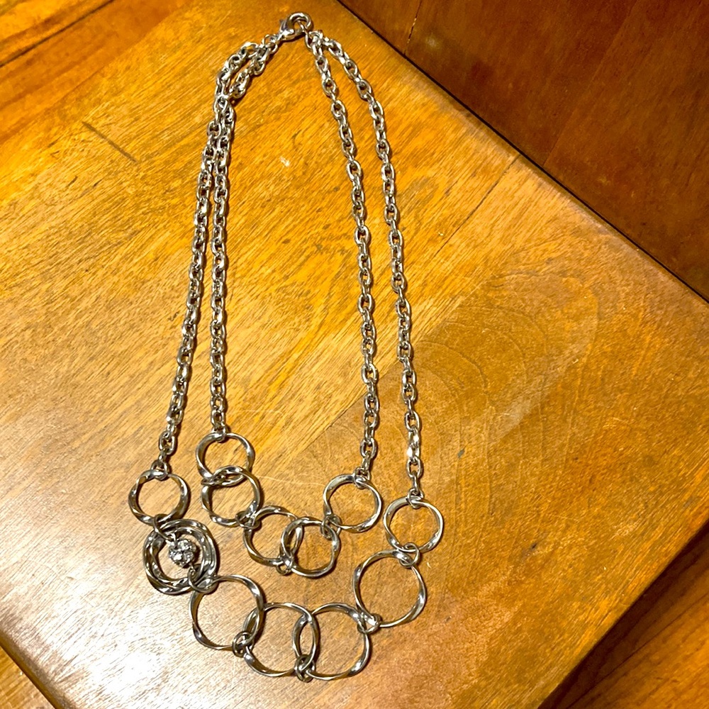 SilverToned T Shirt Necklace